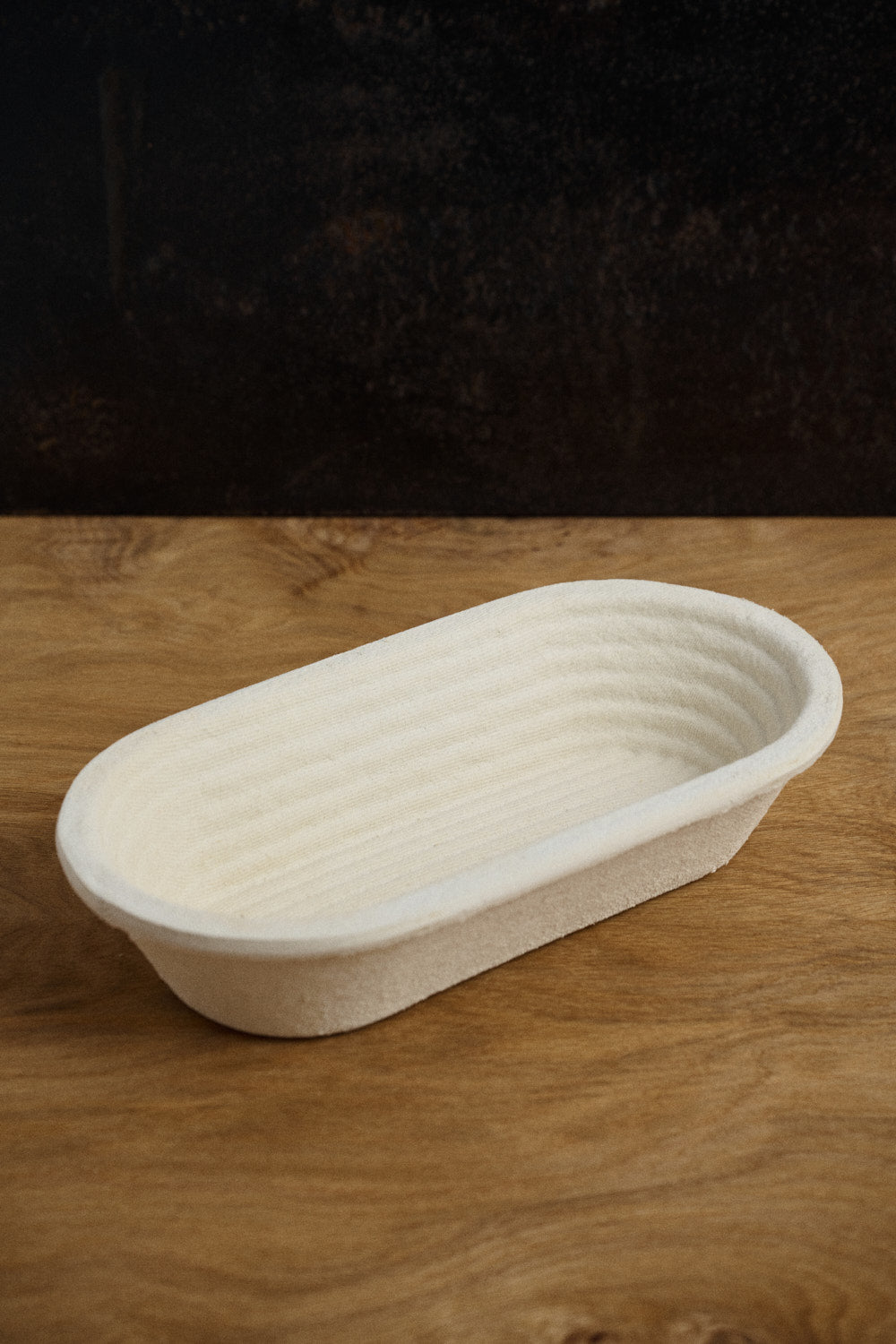 Holzschliff Gärkörbchen oval mit Rillenmuster