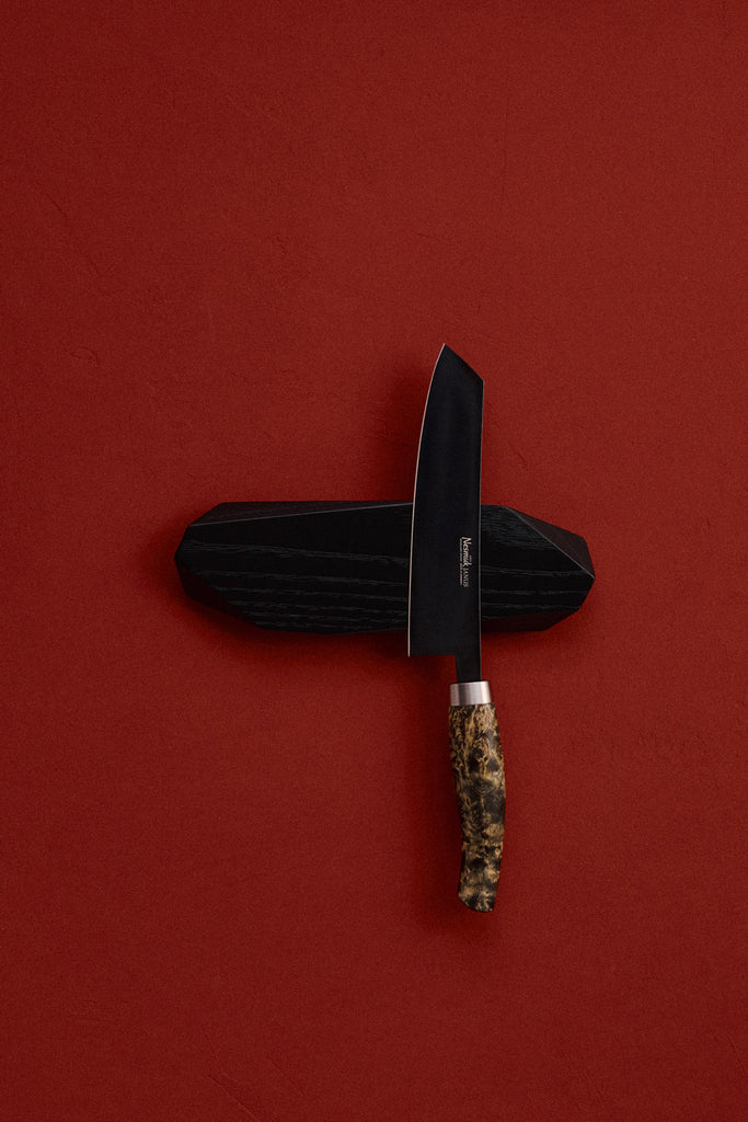  Schwarze asymmetrische magnetische Messerleiste 25 cm lang