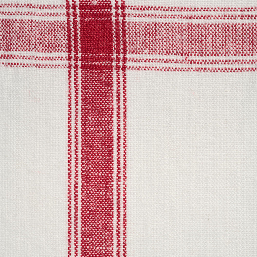 Textil Detail von Leinen Gläsertuch rot