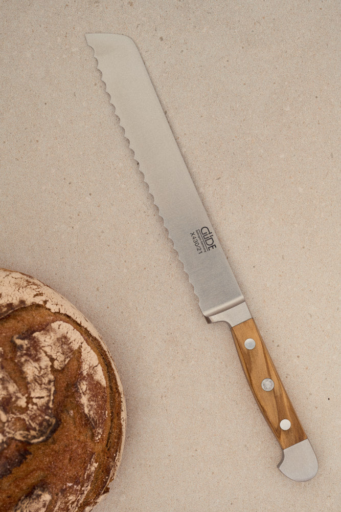 Güde Brotmesser 21 cm Alpha Olive Linkshänder und Rechtshänder