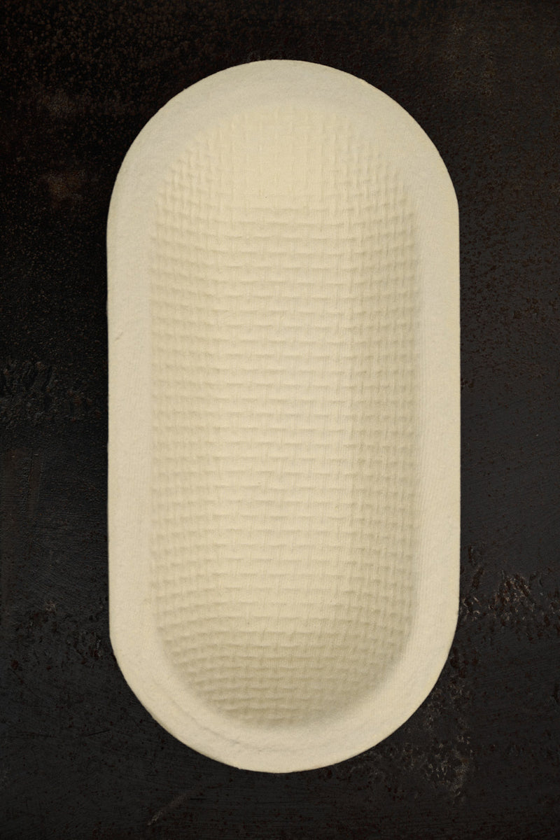 Ovaler Holzschliffgärkorb mit Waffelmuster