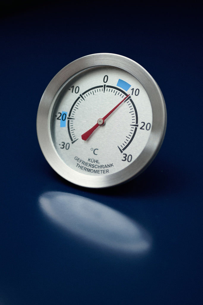 Analoges Kühlschrankthermometer aus Edelstahl