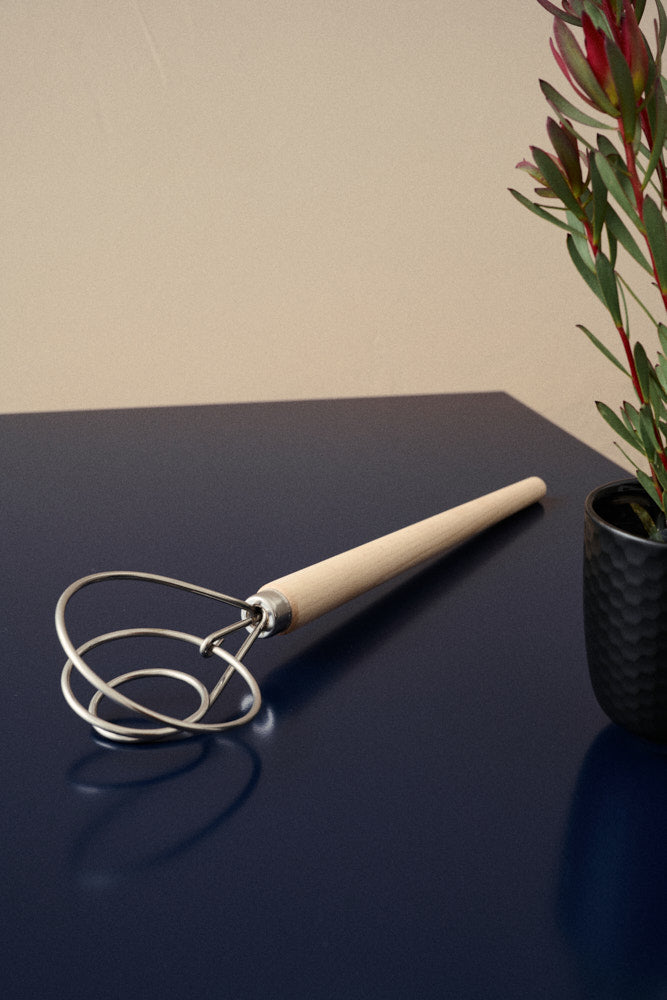 Teigrührer gross aus Buchenholz und Edelstahl