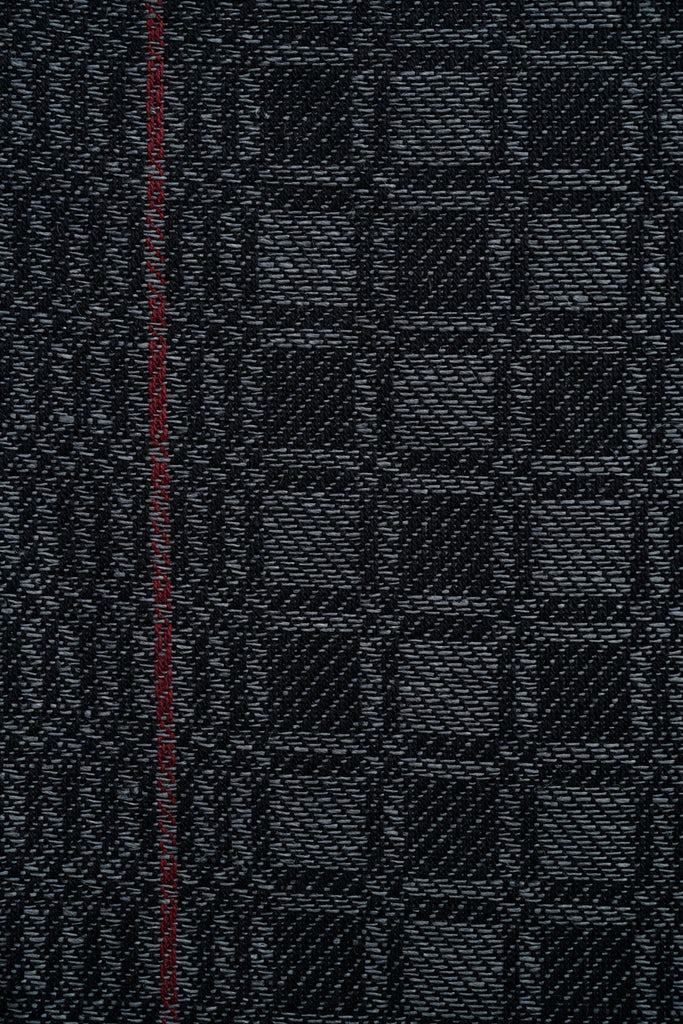 Textil Detail von Grubentuch grau schwarz