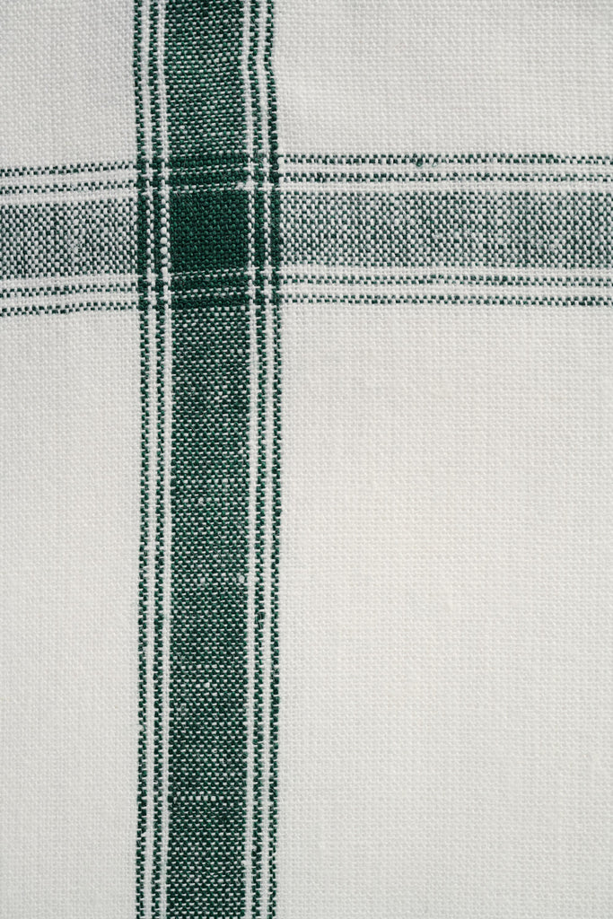 Textil Detail von Leinen Gläsertuch grün
