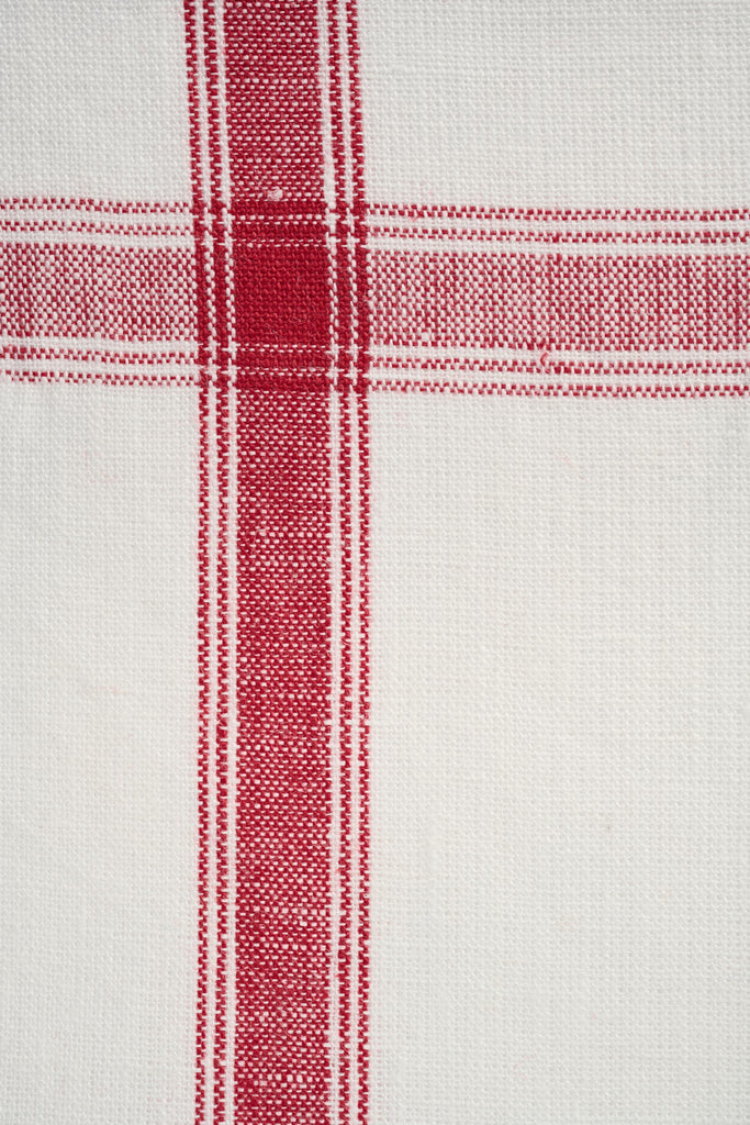 Textil Detail von Leinen Gläsertuch rot
